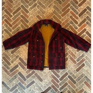VTG Woolrich 503 Mackinaw Buffalo Plaid Heavy Wool Outdoor Chore Jacket‎ Size 42